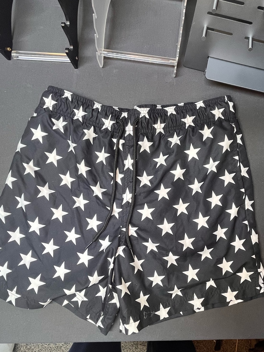 George Black Shorts with White Star Print